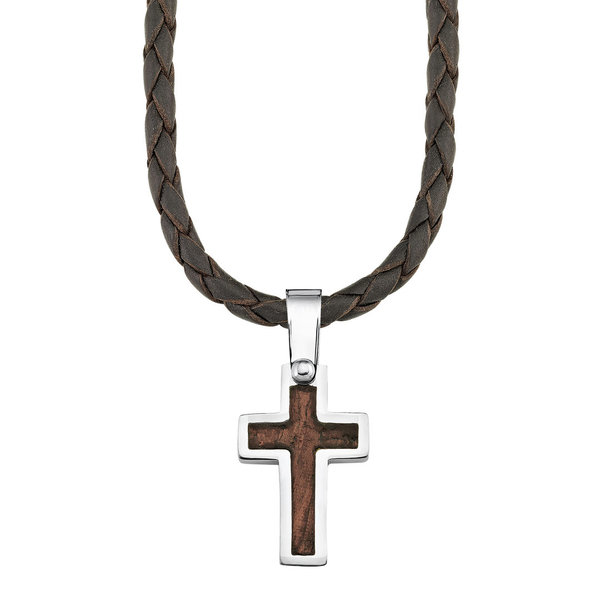s.Oliver  Kinder Halskette aus Leder mit Kreuz